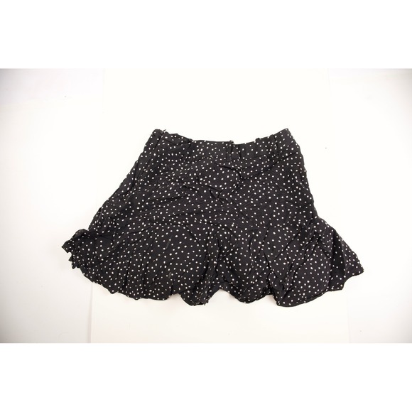 ZARA Black White Polka Dot Ruffle Tiered Mini Skirt XS - Picture 5 of 6